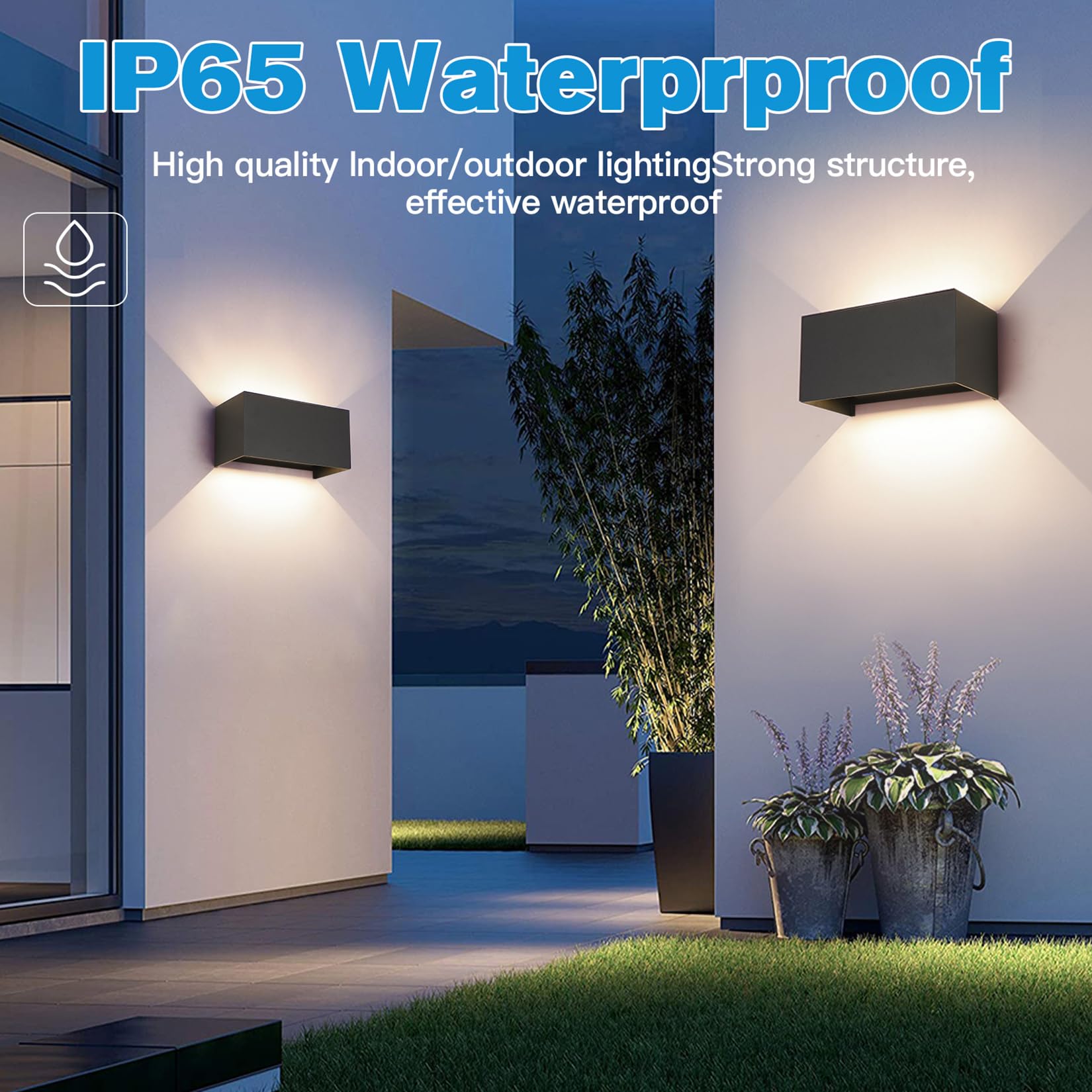 Lampada da Parete Esterno/Interno con Lampadina G9 Sostituibile IP65 impermeabile Applique da Parete Esterne Alluminio Angolo del Fascio Regolabile Retangolo Nero, 4000K Luce Naturale