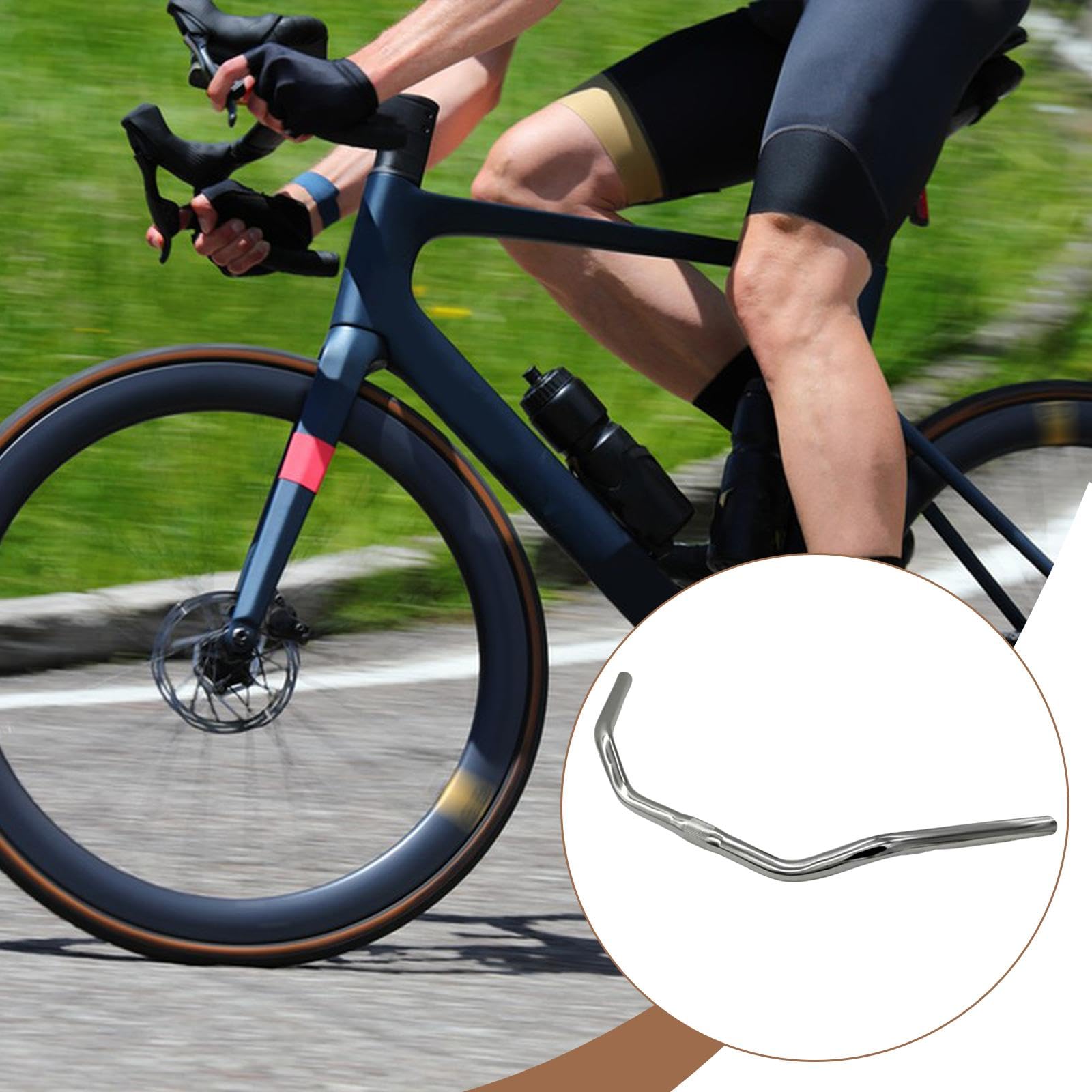F Fityle Guidon de vélo en Alliage d'aluminium argenté Robuste, Fixation Professionnelle, Installation Simple et Remplacement