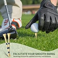 Vista 7 de Jadive Camisetas de golf de bambú de 3-1/4 pulgadas de largo establo de madera para actividades de golf, color natural y azul