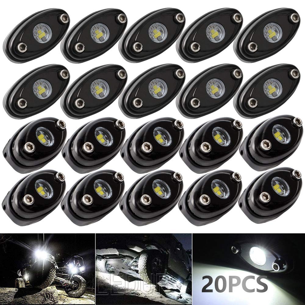 Buy LEDUR LED Rock Lights White 20PCS for Offroad Boat Truck Jeep ATV