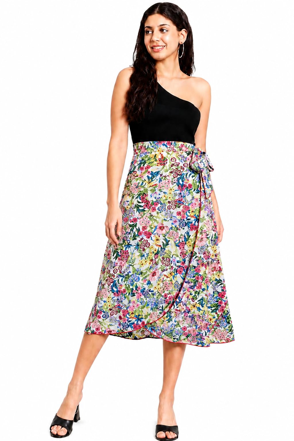 asara Women's Boho Skirt High Low Split Summer Beach Midi Wrap Skirts-picture-47