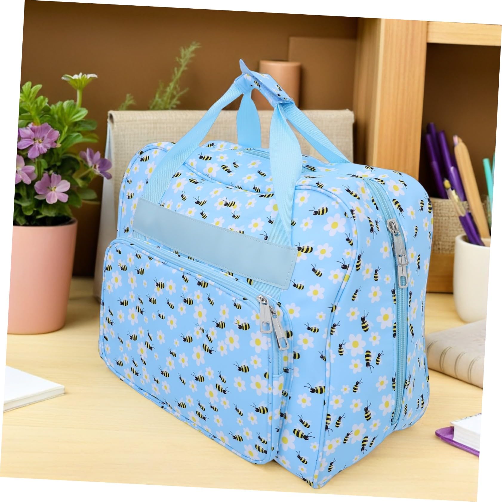 Holibanna Borsa Macchina da Cucire Portatile con Trolley e Manico Capacità con Tasche Multiple per Filati Uncinetto e Organizer da Viaggio Leggero e Sospendibile per Trasporto Comodo e