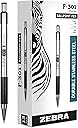 Zebra Pen F-301 Ballpoint Fine Point 0.7mm, Black Easy-Glide Ink, Stainless Steel Retractable, Non-Slip Grip, Metal Clip, Refillable, Professional Design, Ideal for Gifts and Office, 12-Pack (27110)