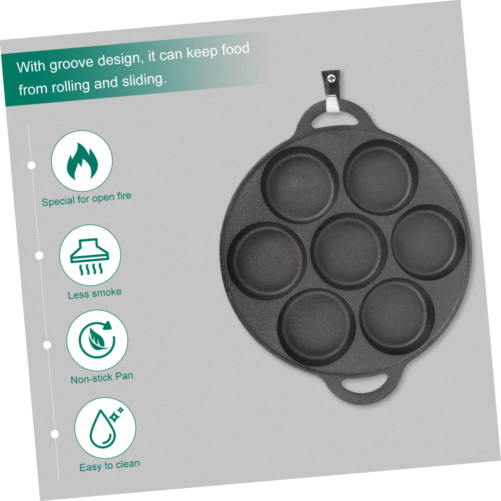 MUCKLILY 1Pc Thickened Cast Snail Cooking Pan Non Stick Fried Egg Pan Design for Uniform Cooking Kitchen Essential for Snails and Omelettes