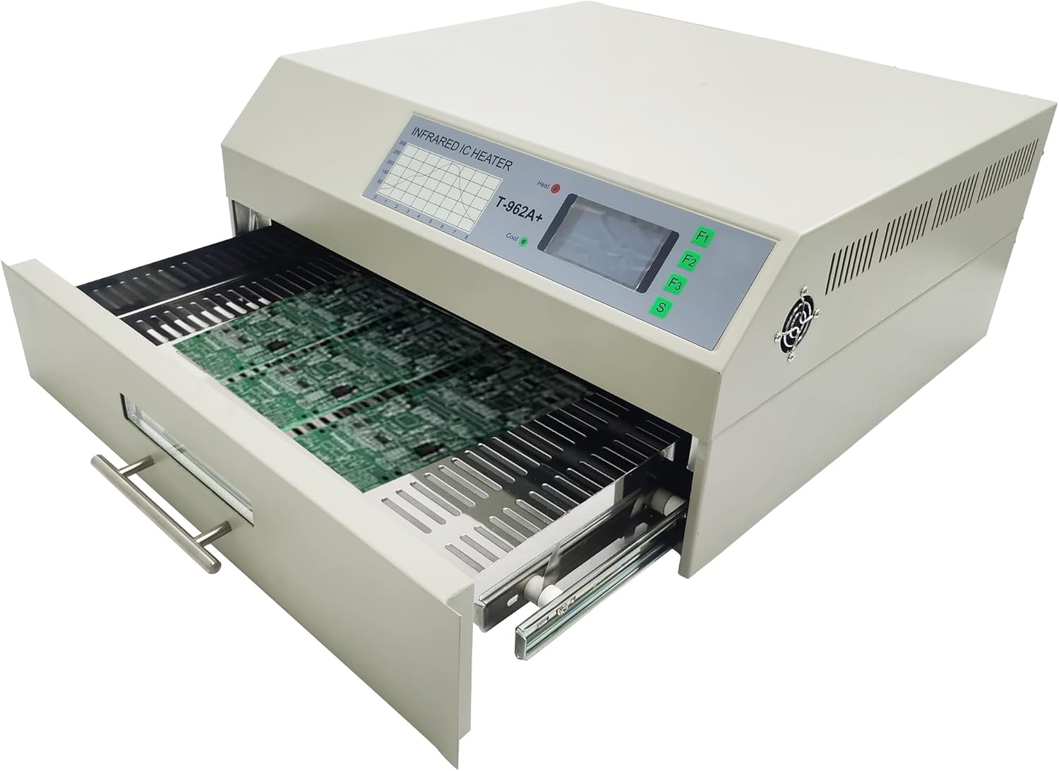 Reflow Oven Reflow Soldering Machine Infrared Heater Soldering Machine 110V T962A+ Automatic Reflow Machine 2300W 450mmX370mm Soldering Area for Welding of Circuit Board Components