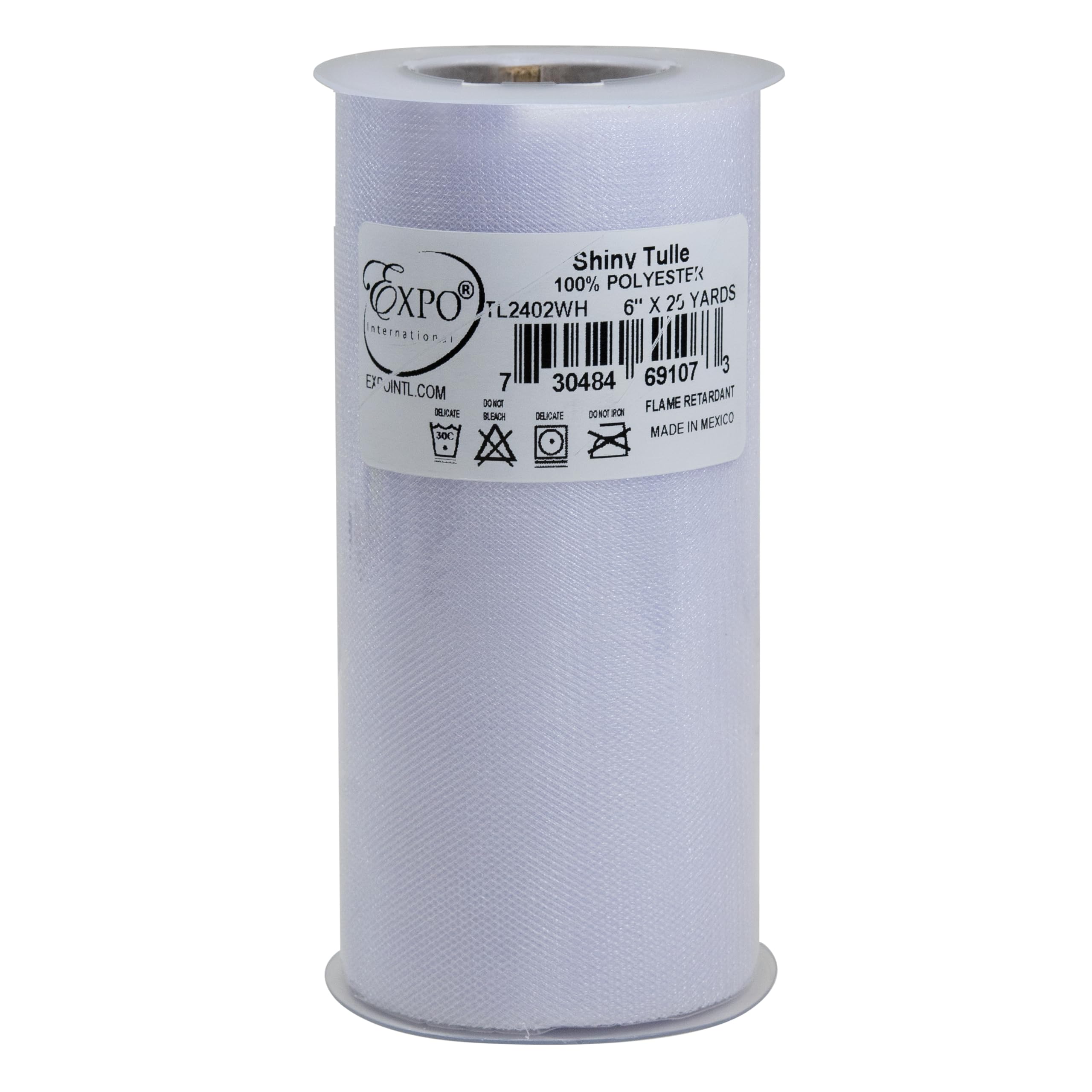 Expo Shiny Tulle Spool of 25-Yard, White