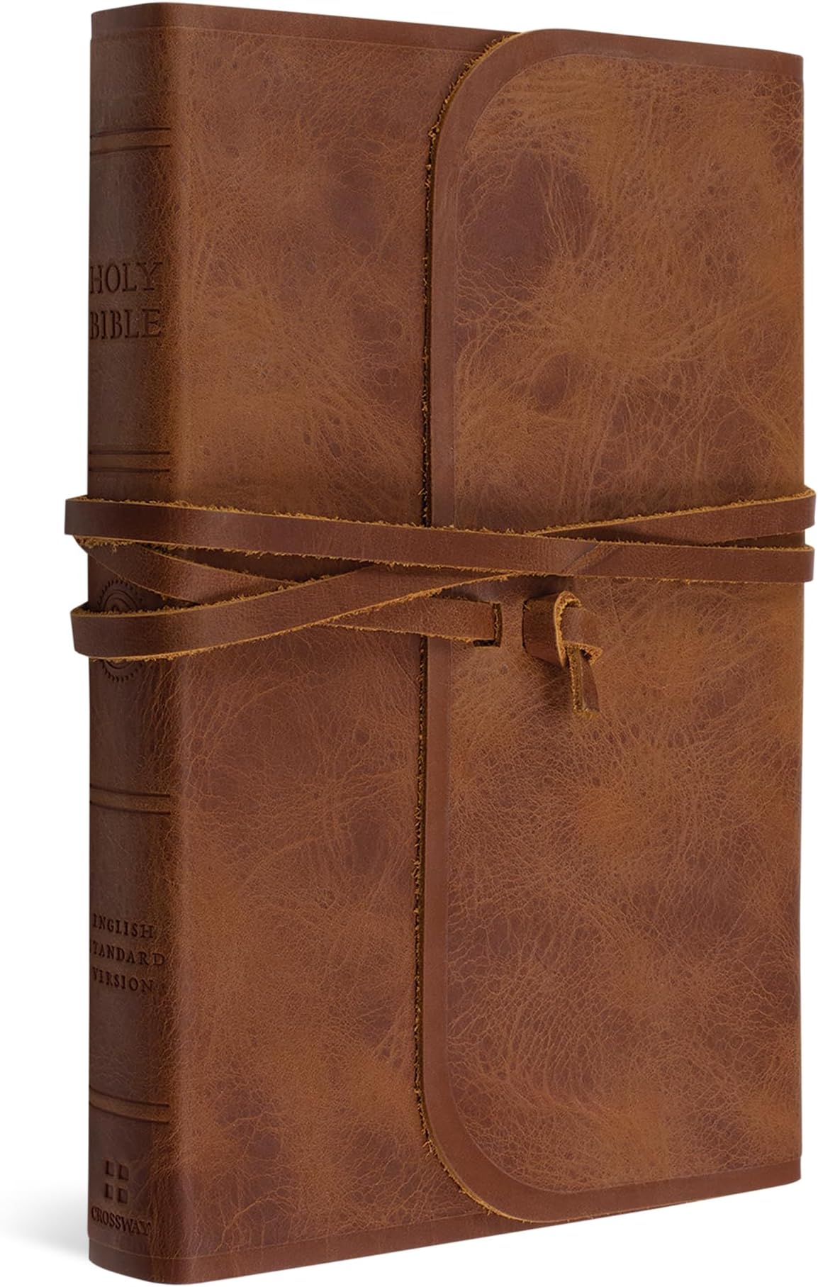 ESV Thinline Bible, Red Letter (Natural Leather, Brown, Flap with Strap): Holy Bible, English Standard Version