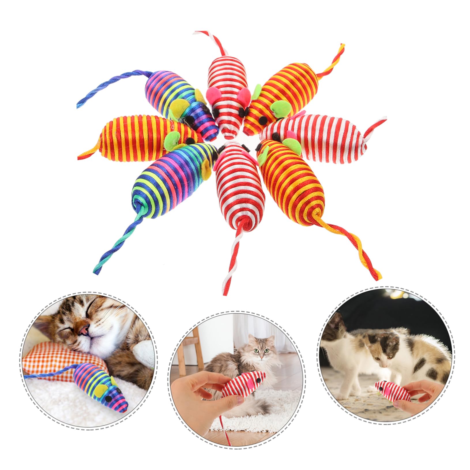 YARNOW Lot De 5 Jouets pour Chat Souris Jouet Portable pour Chasser Accessoires pour Chaton 8 Pièces X 5