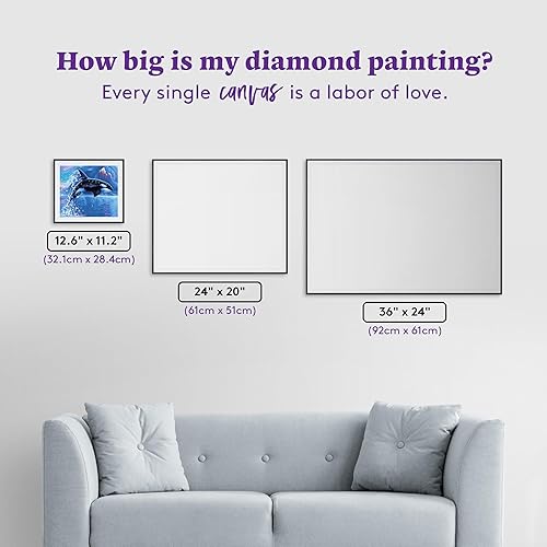 Miniatura 29 de DIAMOND ART CLUB Kit de pintura de diamante de zorro, manualidades divertidas para adultos, lienzo de arte redondo de diamante, 13 x 16 pulgadas