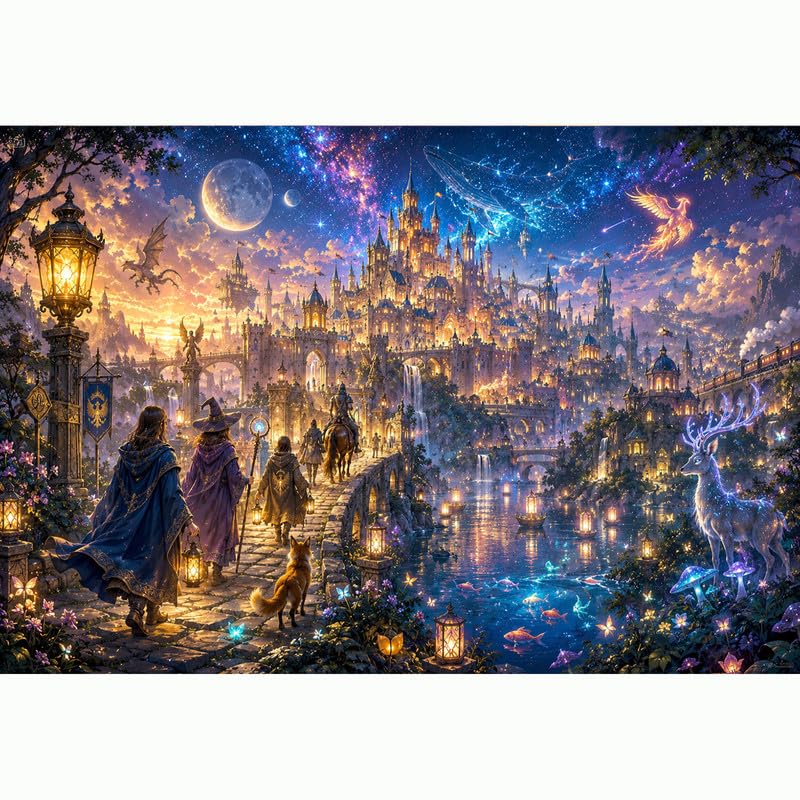 Rompecabezas para Adultos 1000 Piezas - Castillo Fantasía Mágica Rompecabezas Desafiante con Poster HD miniatura 1