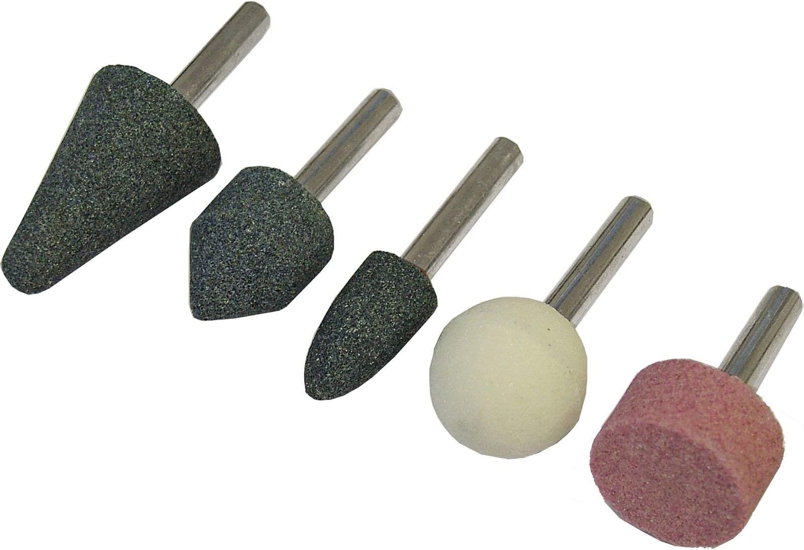 Faithfull FAIGWSET5 Mini Grinding and Sharpening Stone Set - 5 Piece. 6mm Shank
