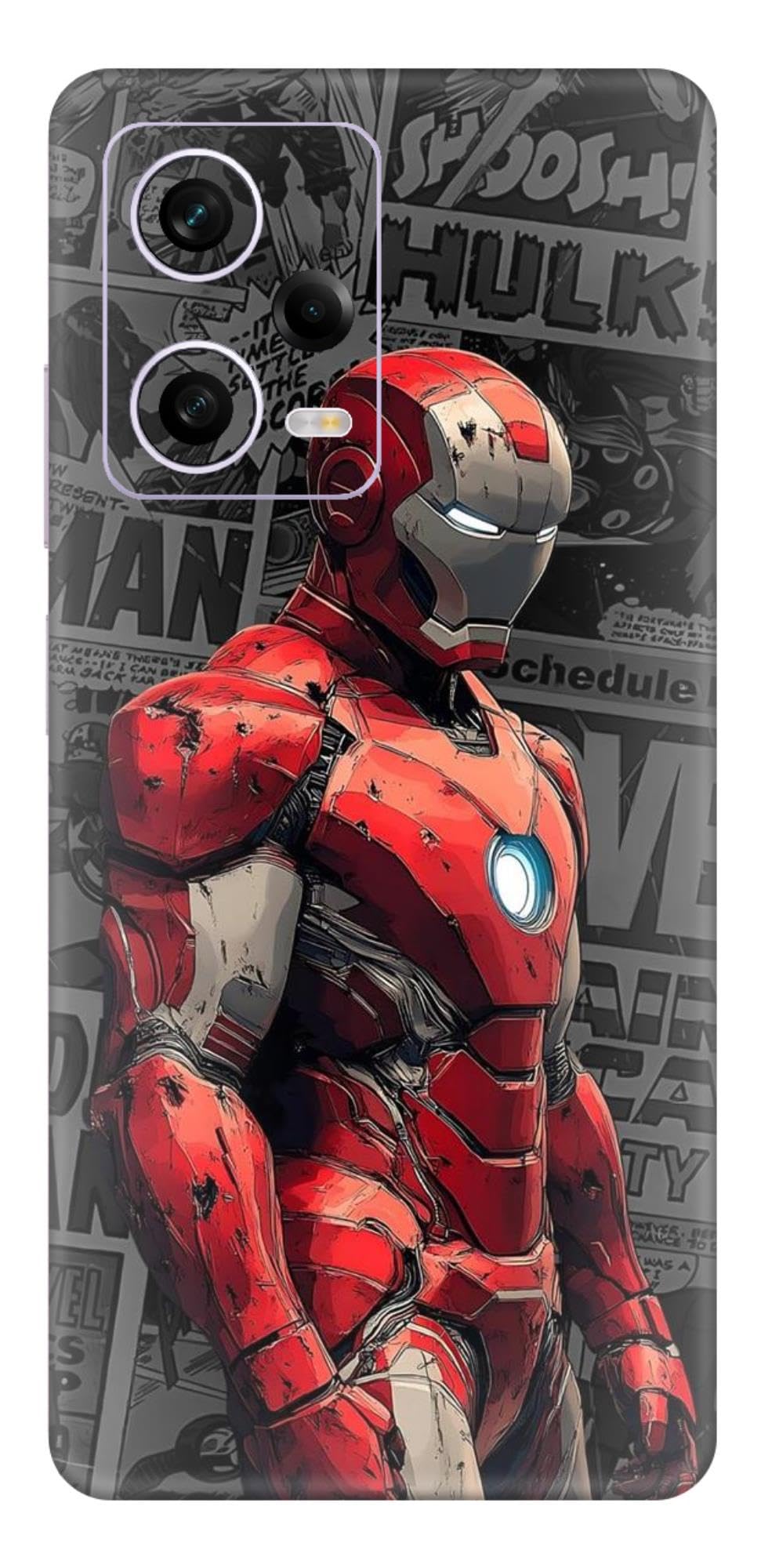 Premium Vinyl Printed Mobile Back Skin Sticker Compatible for Xiaomi Redmi Note 12 Pro (5G) with Easy and Self Installation Kit - (Super Hero - 20)-image-30