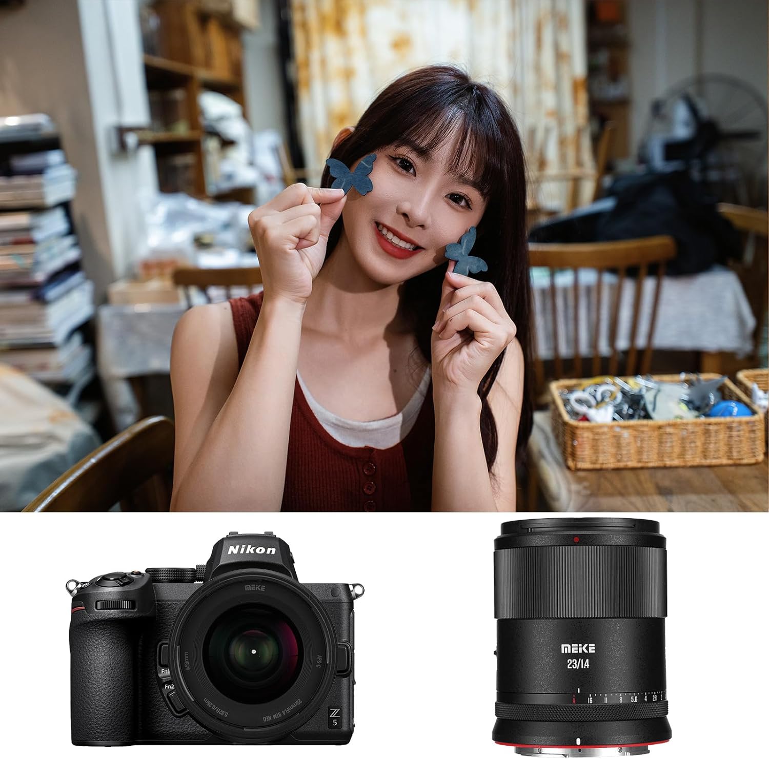 Meike 23mm F1.4 Ultra Wide Angle APS-C Frame STM Auto Focus Lens Fixed Prime Portrait Lenses for Nikon Z Mount Mirrorless Cameras Z30 Z50 Z fc and for Z5 Z6 Z7 Z9 Z6II Z6III Z7II Under APS-C Mode