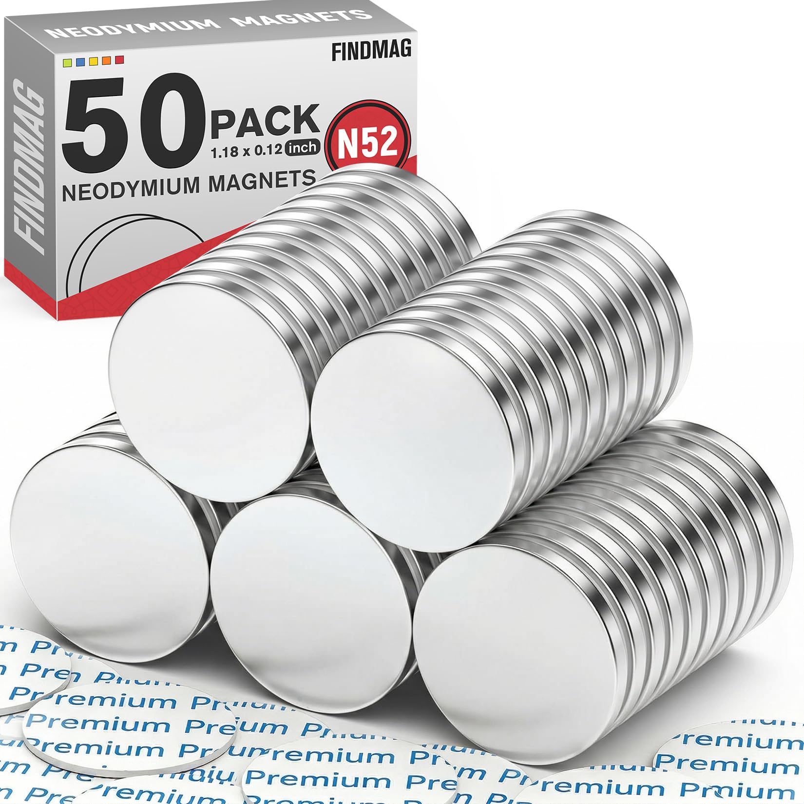 FINDMAG 20 Pack Magnets, Strong Neodymium Disc Magnets, 1.18'' D x 1/8'' H — Amazon image 12