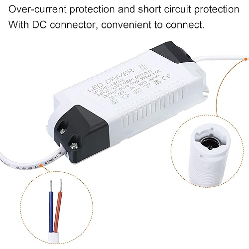 Miniatura 5 de PATIKIL Controlador LED de 36 W 300 mA, 2 unids AC 85-265V Salida 72-126V DC Conector hembra Conector Rectificador de corriente constante