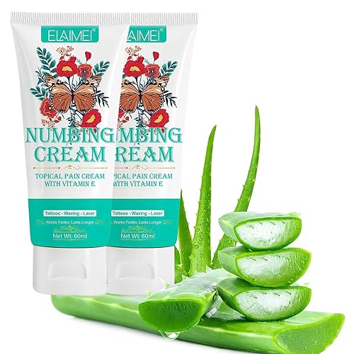 2 piezas de crema anestésica para tatuajes, fórmula de adormecimiento profundo y mejora de máxima resistencia, promueve la curación de la crema
