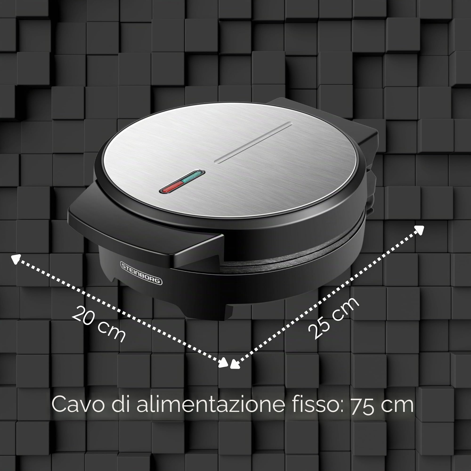 Piastra per waffle | 1000 Watt | Macchina per waffle | Macchina per waffle | Paninigrill | Tostapane | Waffle Maker | Griglia elettrica | Tecnologia Cool Touch | Rivestimento antiaderente |