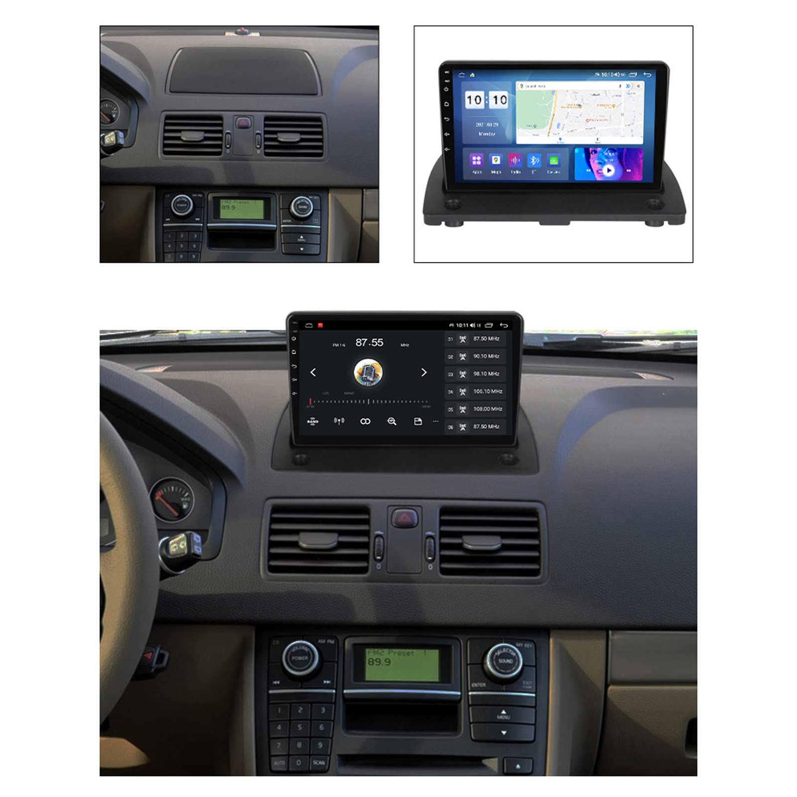 Cornice Stereo 2 DIN Da 9 Pollici In ABS Per Volvo XC90 (2002-2014) – Per Navigazione GPS, Senza Unità Radio
