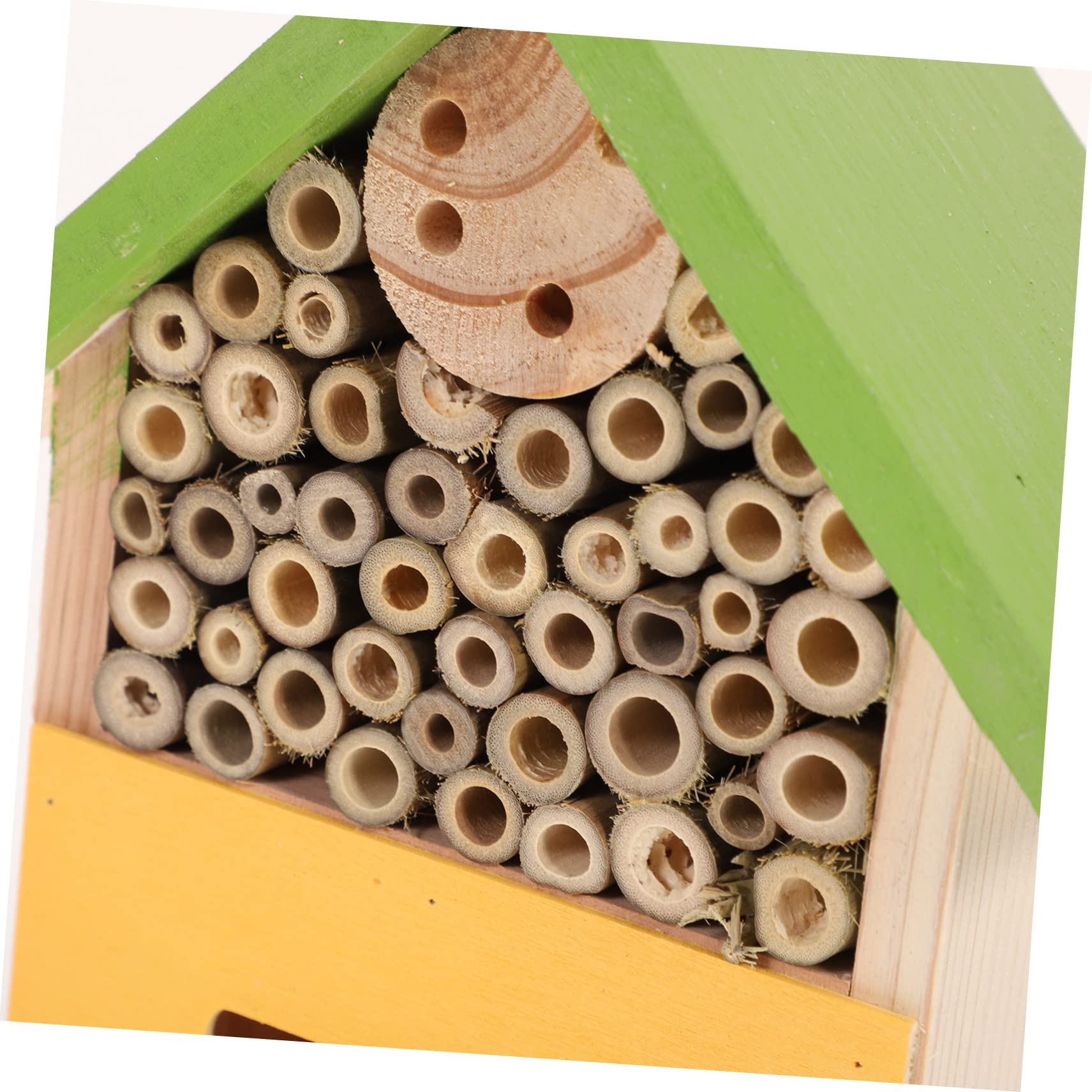 ifundom Casetta per Insetti in Legno Verde, Stile Baita, per Giardino Attira Insetti Utili e Favorisce L’impollinazione Naturale All’aperto