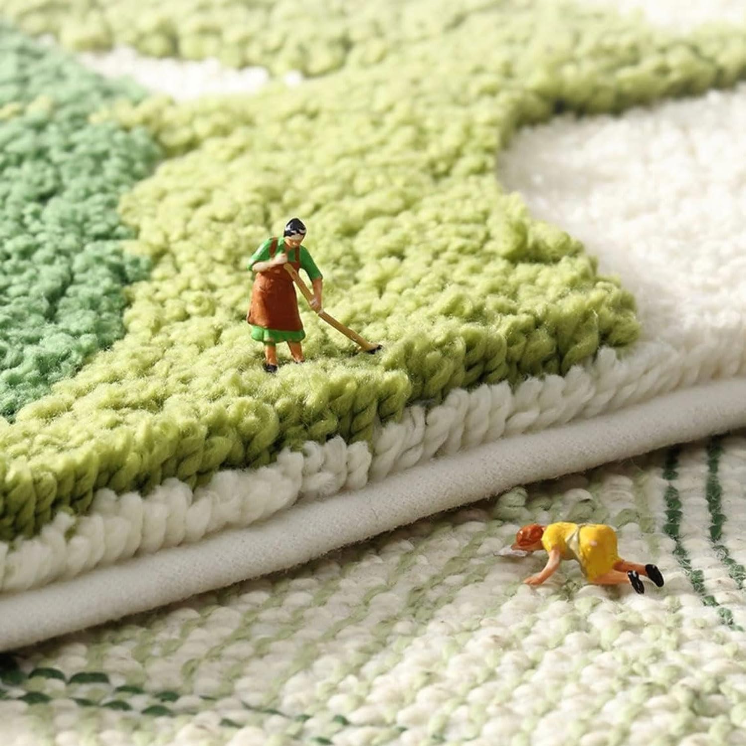 Green Leaves Bathroom Rug, Lovely Bath Rug, Nature Plant Floor Mats, Washable Microfiber Bath Mats for Shower Living Room Fast Dry 17.7"x25"s