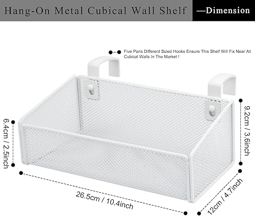 Miniatura 3 de Estante para cubículos  Estantes flotantes colgantes organizador de almacenamiento para pared de cubículo de oficina, divisiones de escritorio,