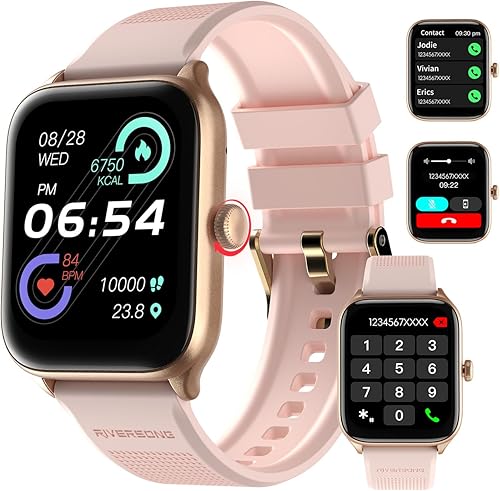 RIVERSONG Reloj inteligente para mujer, Android, iPhone con respuestahacer llamadas, voz AI, seguimiento de actividad de 1.85 pulgadas, más de 100