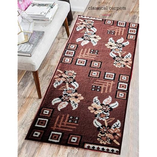 Classical Carpet Solid Art Deco Rugs for Bedside Runner|Living Room|Bedroom|Hall|Kitchen|Guest Room|(Gold, Polypropylene and Polypropylene Blend,4X5 Feet)