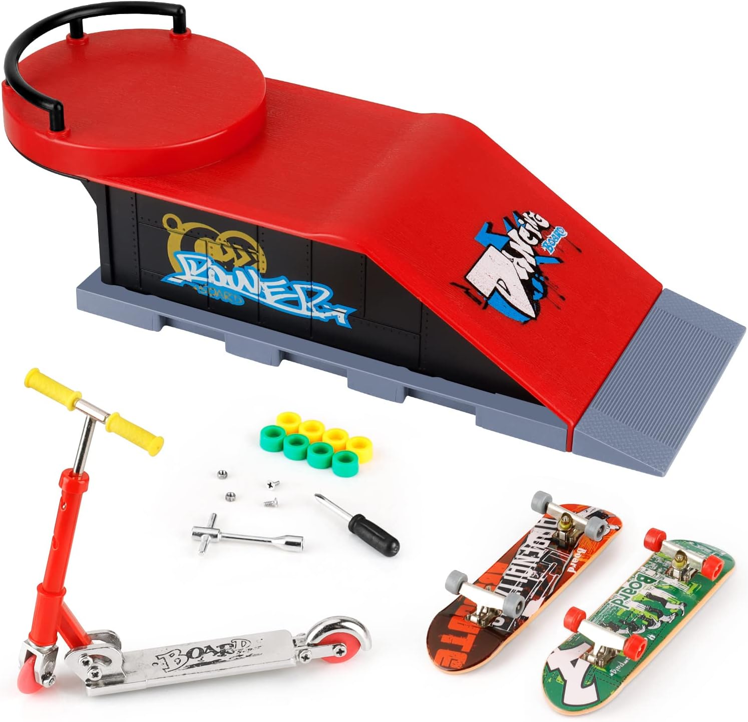 Mini Finger Skateboard Ramp Set, Tlater Skate Park Kit Ramp with Tools