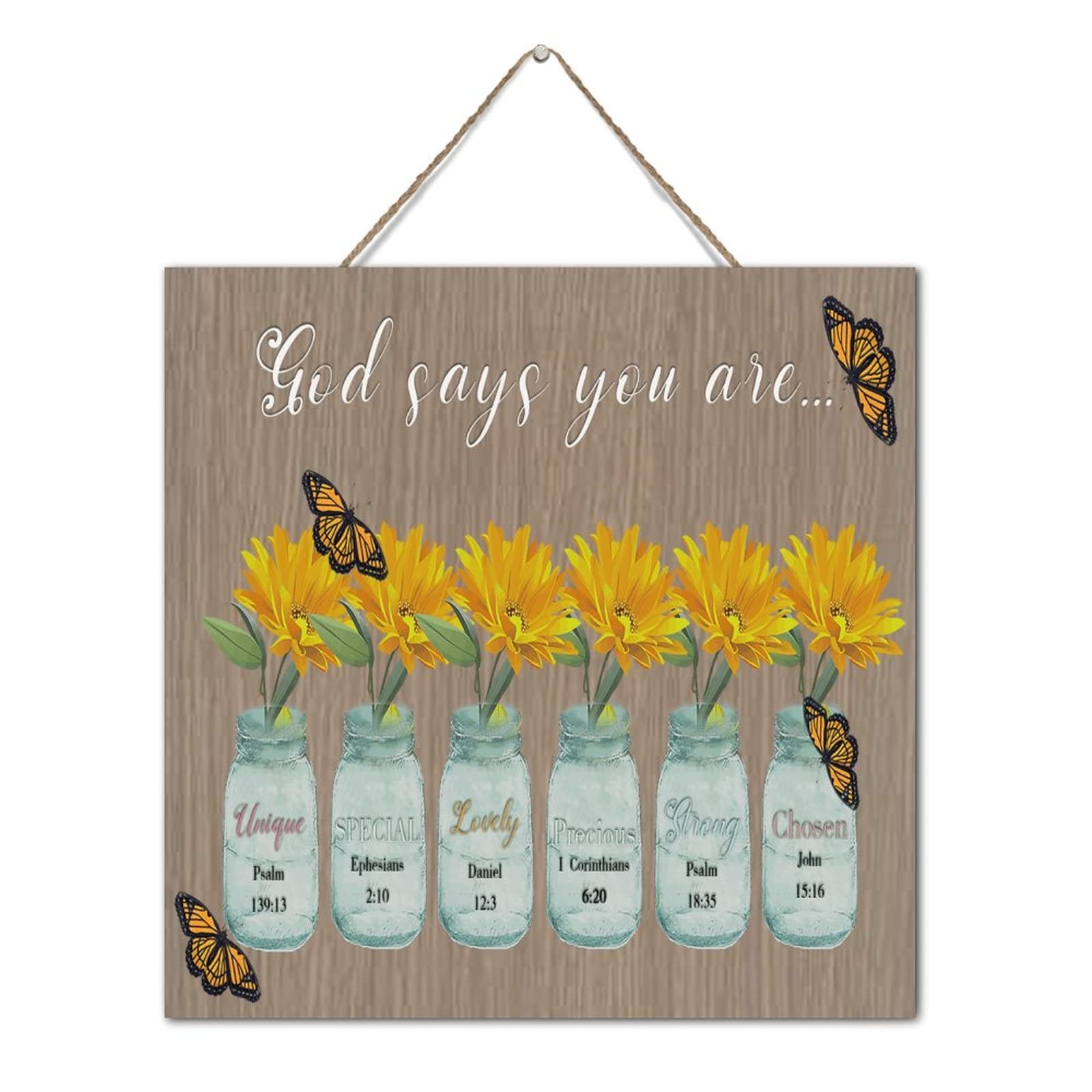 Cadeaux chrétiens en bois inspirants à suspendre pour célébrer un baptême ou une fête