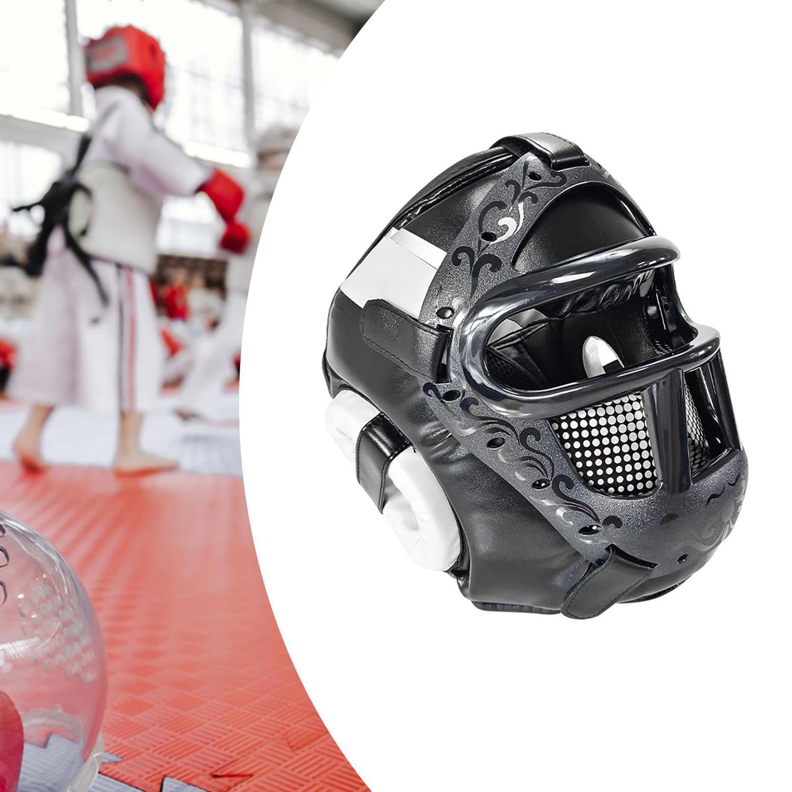 Casco da allenamento per kickboxing, taekwondo, boxe, karate | traspirante, cappello sportivo, sparring, grappling, MMA, arti marziali, boxe, hollow out