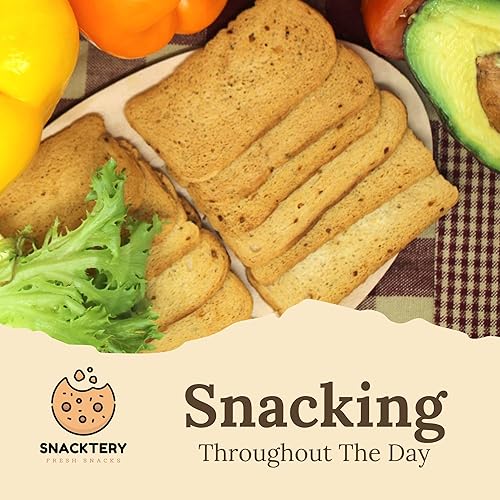 Miniatura 5 de Snacktery Tostadas de Melba de ajo asado  Galletas finas y crujientes de Melba Tostadas  Tostadas de ajo para salsas, untables, ensaladas  7 onzas