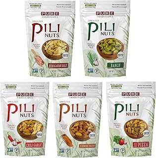 (5 Pack) Five Flavor Sprouted Pili Nuts Variety, Certified Keto, NON-GMO Verified, 1.7 oz each