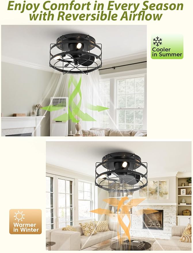 Ventilador de Techo 12.5 Pulgadas Con Luz y Control Remoto 1 miniatura 4