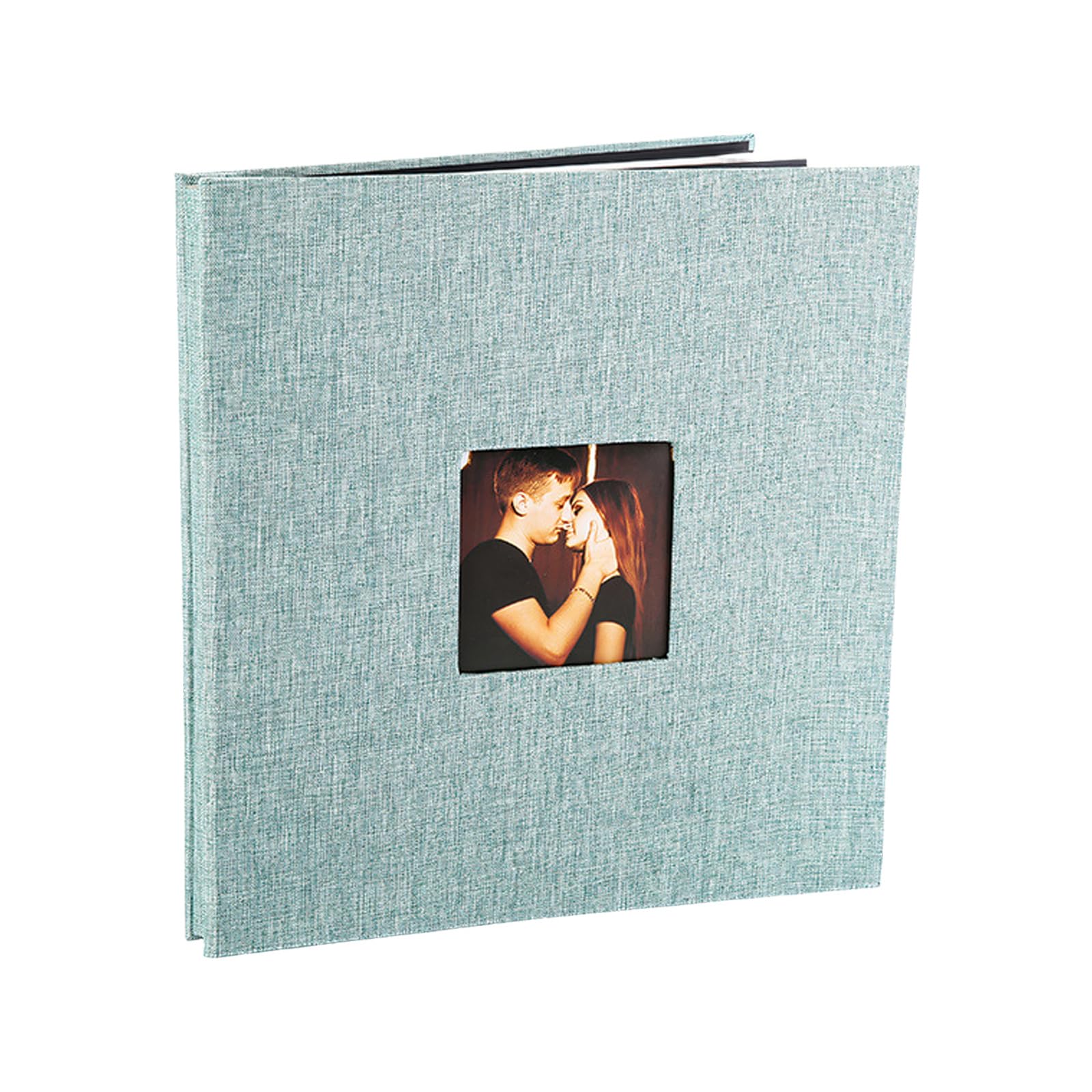 hogtnd Scrapbook Album with Linen Cover, Plastic Film and Self-Adhesive Photo for Shop Window to Capture Special Moments Self-Adhesive Scrapbook