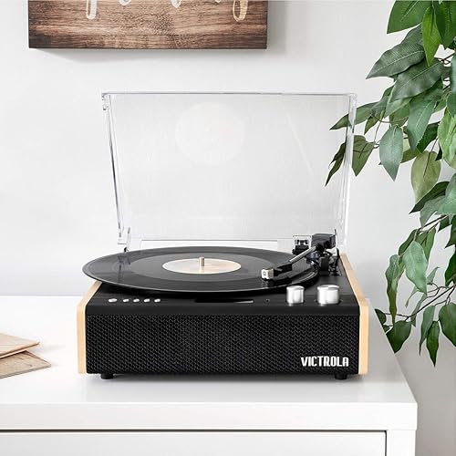 Miniatura 13 de Victrola Eastwood – Reproductor de discos Bluetooth – Tocadiscos de 3 velocidades, cartucho MM premium, transmisión de vinilo para transmisión