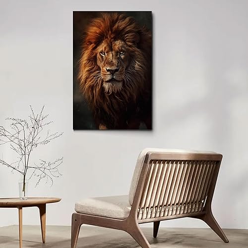 Lion Canvas, Animal Art, Lion Canvas Print Art, Home Room Decor, Lion Wall Art, Animal Painting, Animal Poster, Lion Art Print, Canvas Art