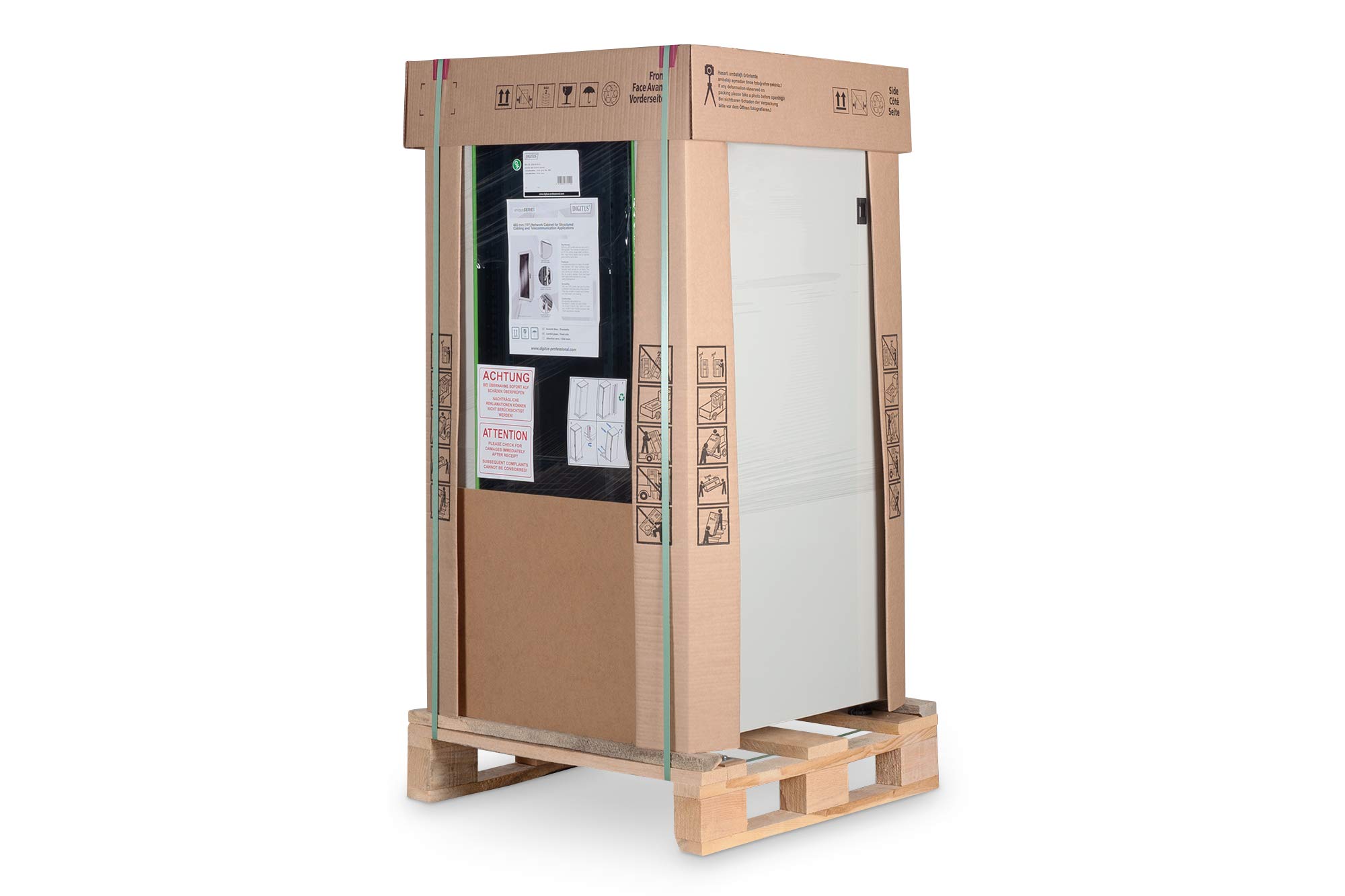 DIGITUS Armadio di rete – Rack da 19 pollici – 22U – 60x60 cm – Profondità utile 54,3 cm – Portata 1200 kg – Autoportante – Porta in vetro – Grado di protezione IP20 – Serie Unique – Grigio