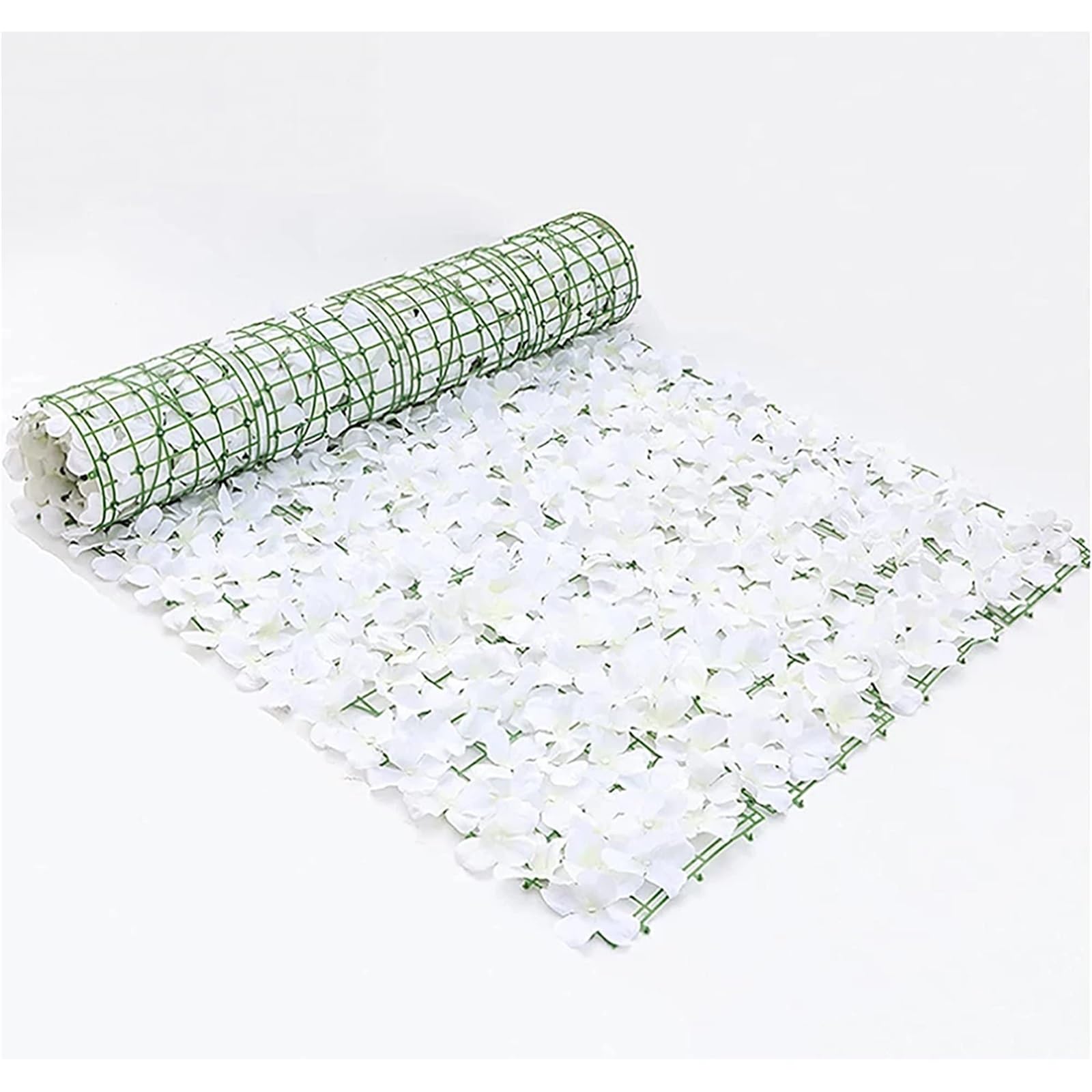 Artificial Trellis Artificial Flower Panels Wall Hedge Simulation Trellis with Leaves Retractable Fence for Wedding Backdrop Garden Balcony Decor(White,0.5mx1m)