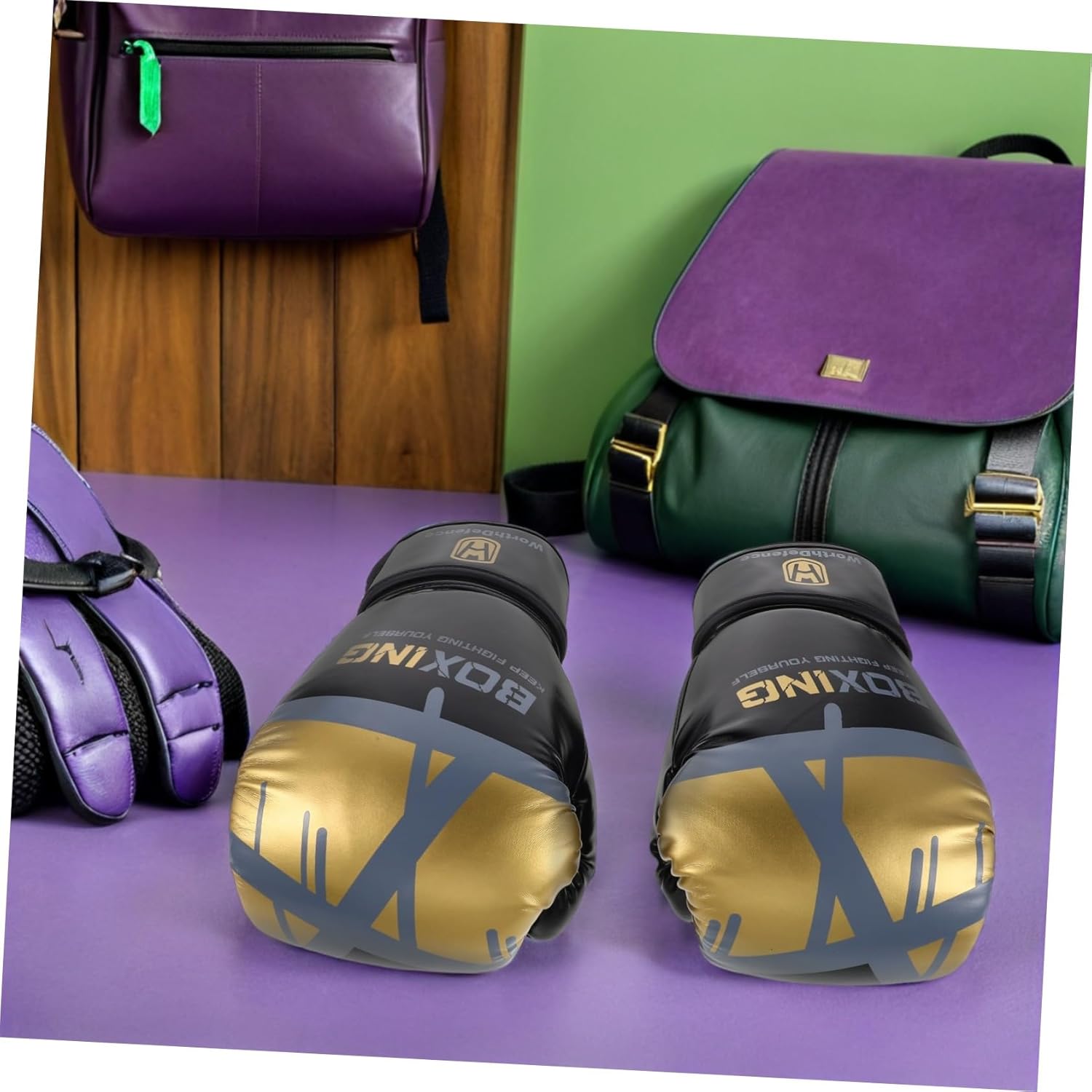 Breathable Boxing Gloves for Adults Men with Shock Absorption Tape Closure for Kickboxing Thai Karate Taekwondo Sparring and Punching Bag Training