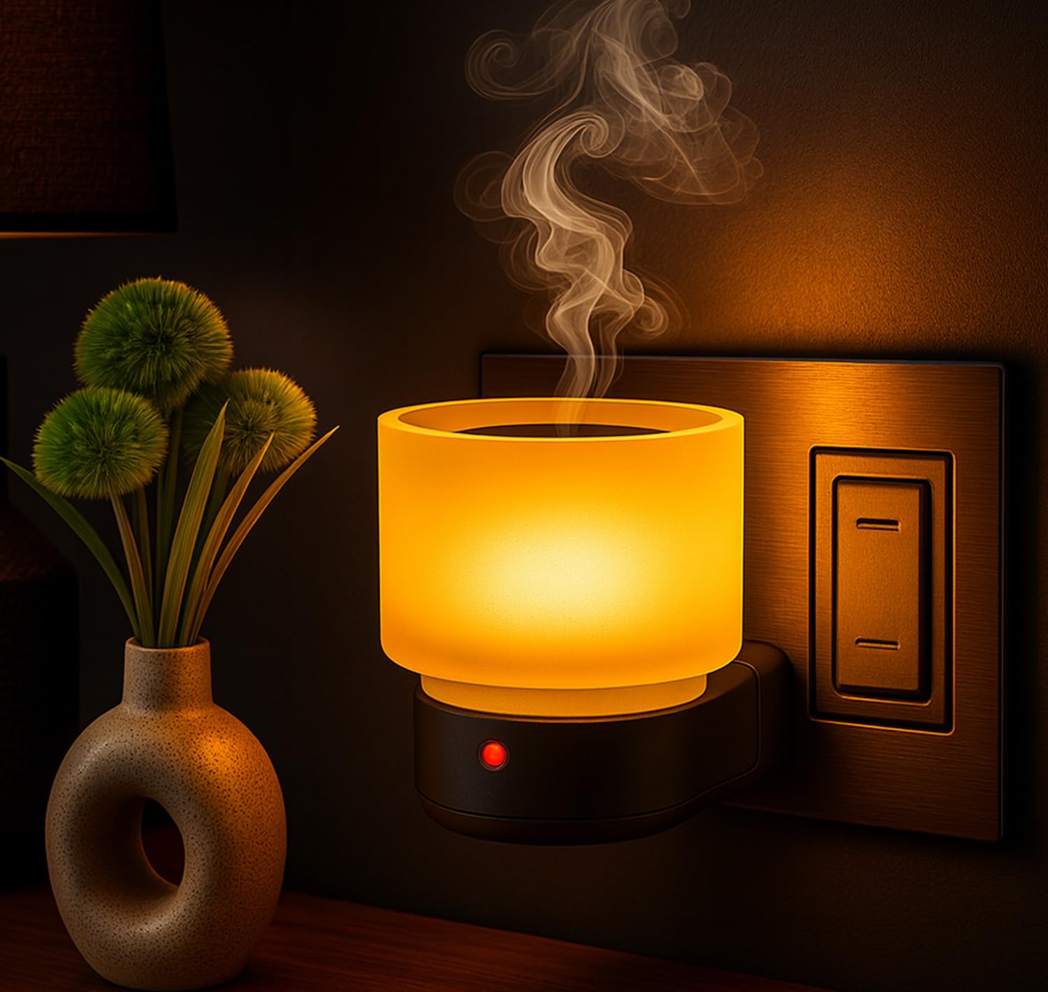 PANCA Electric Kapoor Dani with Night Lamp | Camphor Diffuser & Aroma Oil Burner for Home | Fragrance Lamp for Living Room, Puja & Bedroom | Incense Holder & Home Aroma Diffuser-image-21