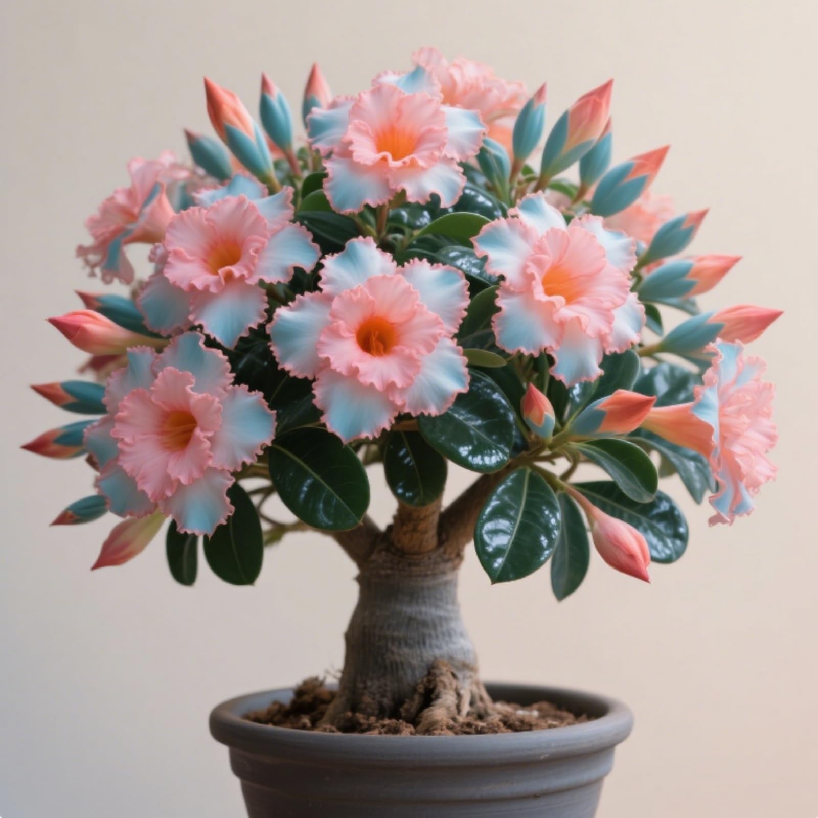 Magnificent Desert Rose Bulbs in Bulk: Hardy Perennial Desert Rose Succulents for Garden Ready to Plant Garden Displays-3 Bulbs-C
