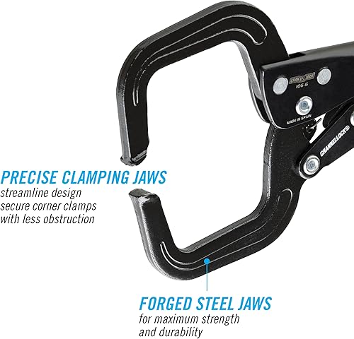 Miniatura 3 de Channellock 106-6 Alicates de bloqueo con abrazadera en C de 6 pulgadas, revestimiento de resina epoxi, acero forjado, abrazadera en C ofrece
