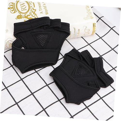 Miniatura 5 de SUPVOX 2pcs Guantes De Gym para Hombres Fingerless Mittens Silicone Mitts Belt for Men Gym Gloves for Men