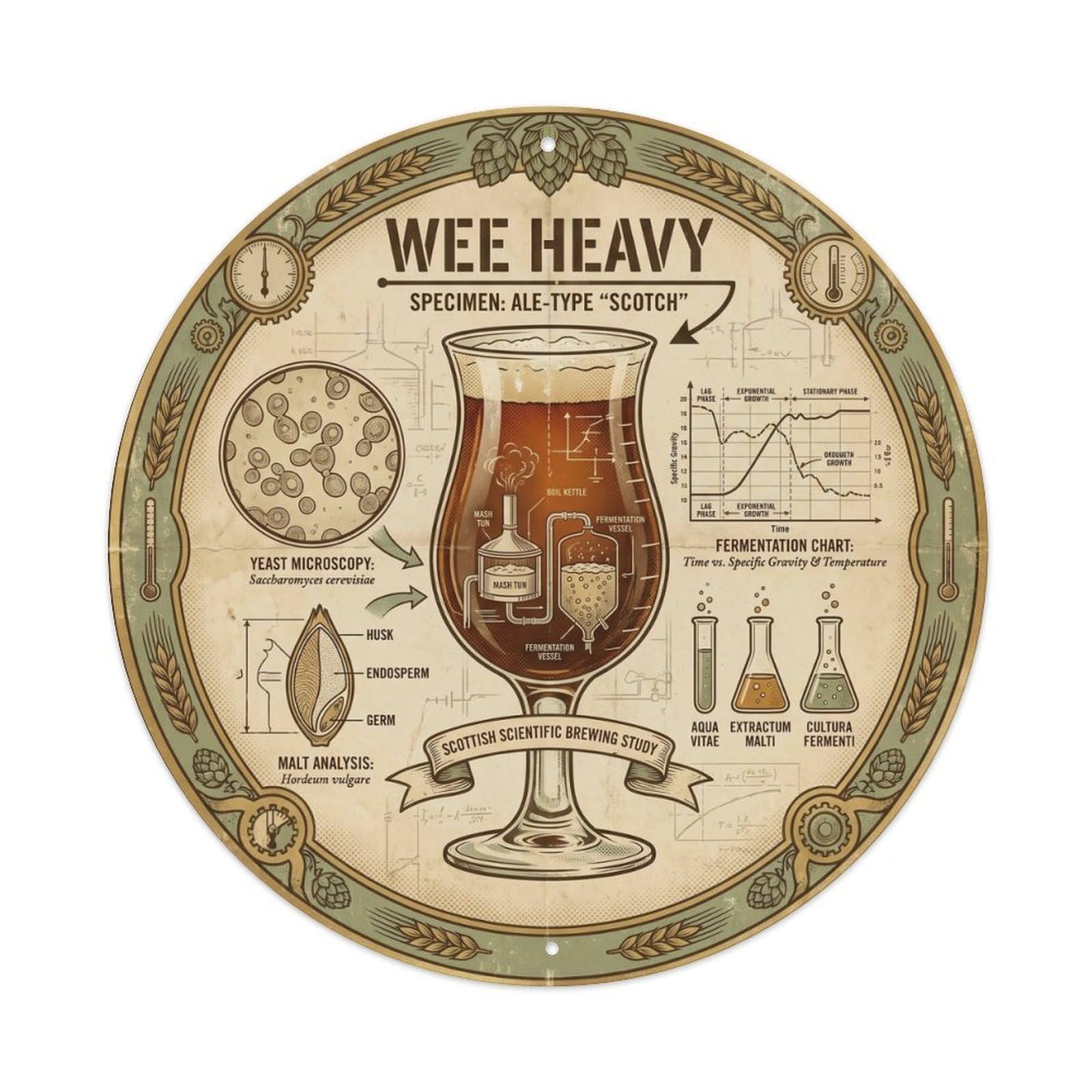 Scottish Strong Ale Wee Heavy Pub Culture Heritage Metal Tin Sign