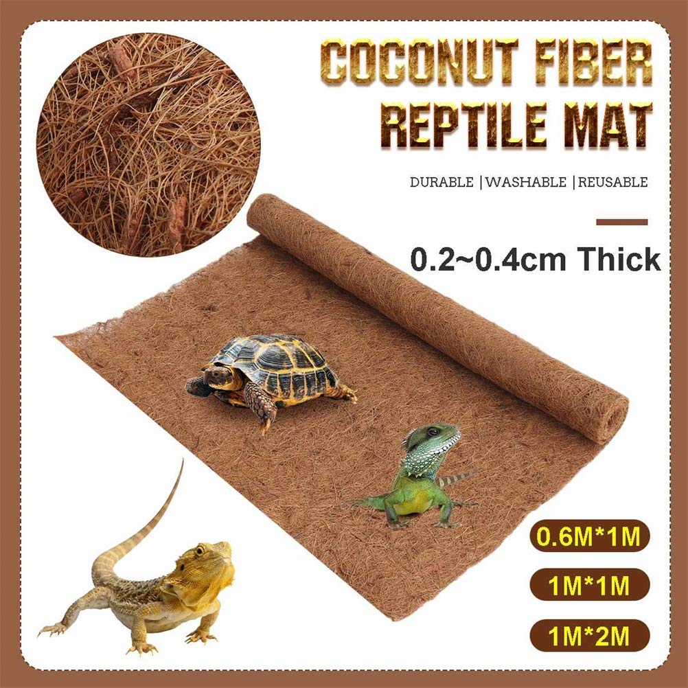 Tappetino per Rettili, Substrato in Fibra di Cocco Naturale, Tappeto Morbido Assorbente con Design Lavabile e Riutilizzabile, Ideale per Lucertole, Tartarughe e Serpenti (Brown)
