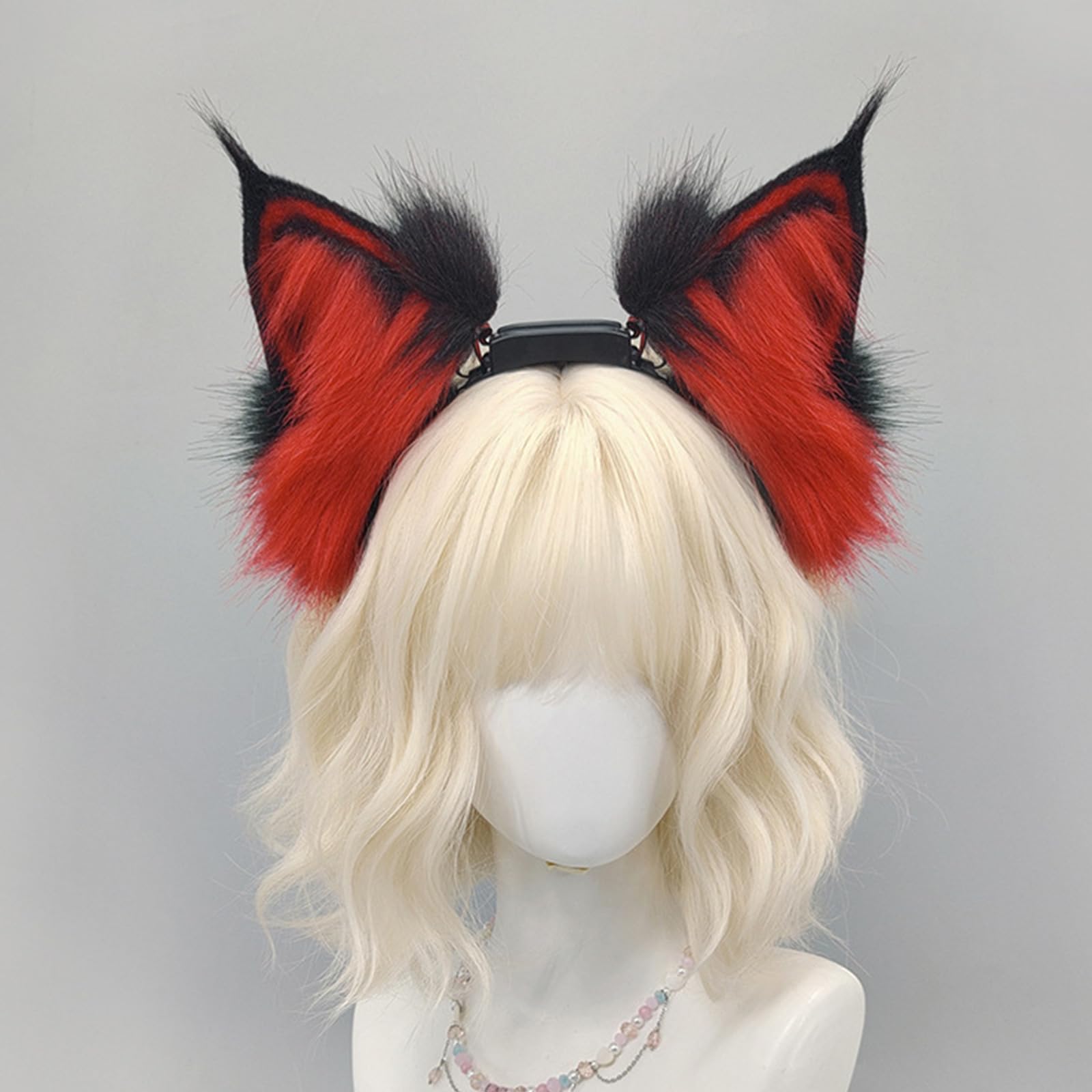 Diadema de orejas de imitación para cosplay de gatito, diadema de orejas activadas por movimiento y tacto para disfraz de fiesta de Halloween