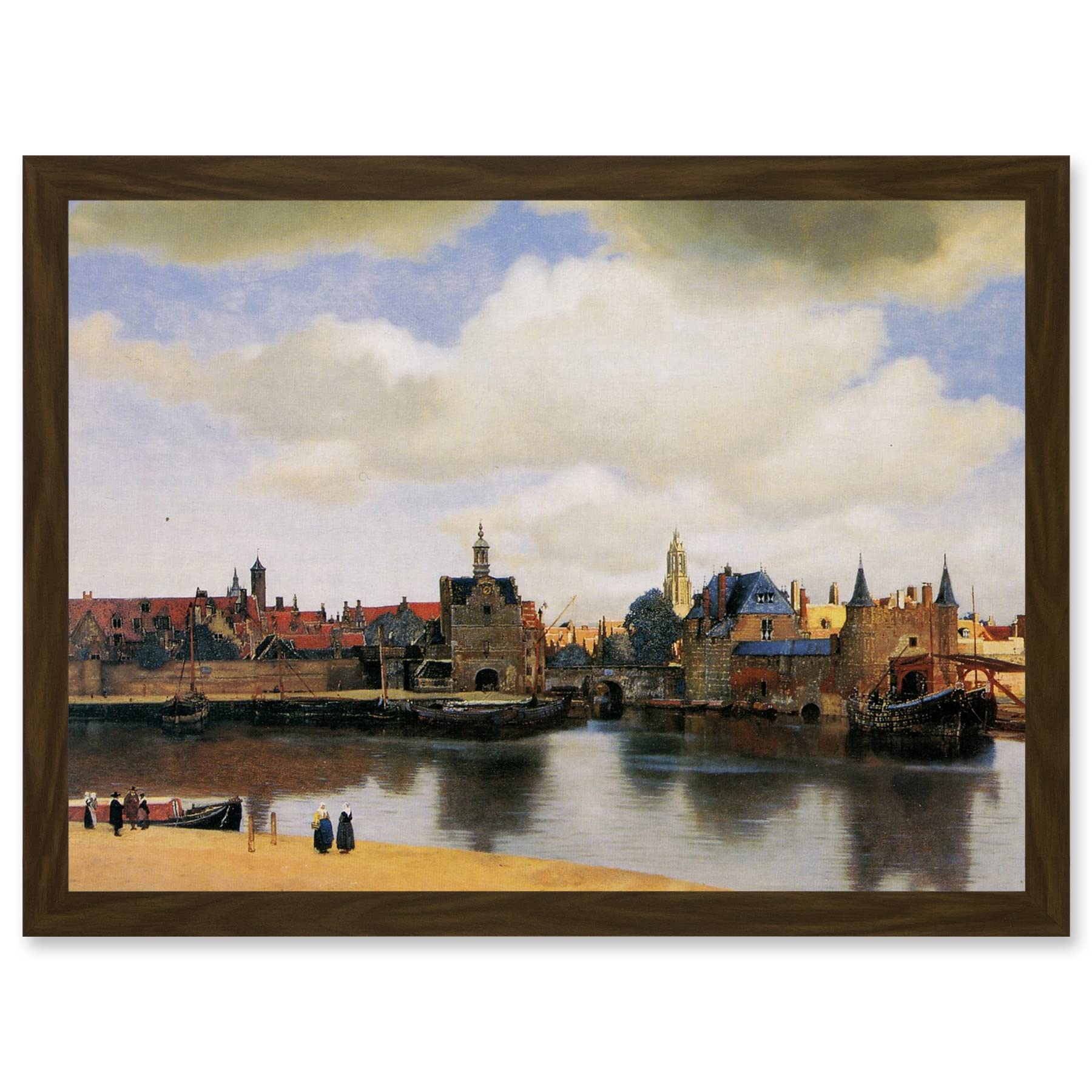 Artery8 Johannes Vermeer View Of Delft Baroque Cityscape Painting A4 Artwork Framed Wall Art Print