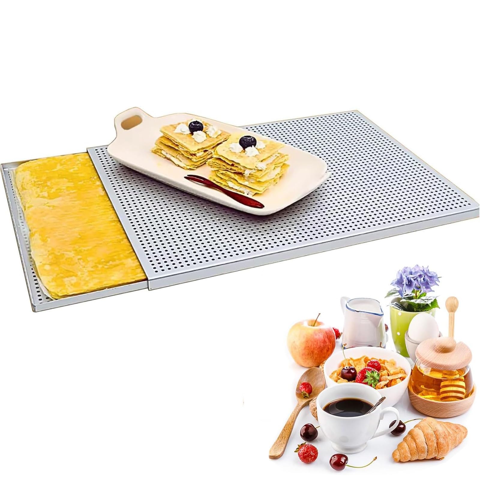 Plaque de cuisson à pâte feuilletée 40x30 cm moule rectangulaire
