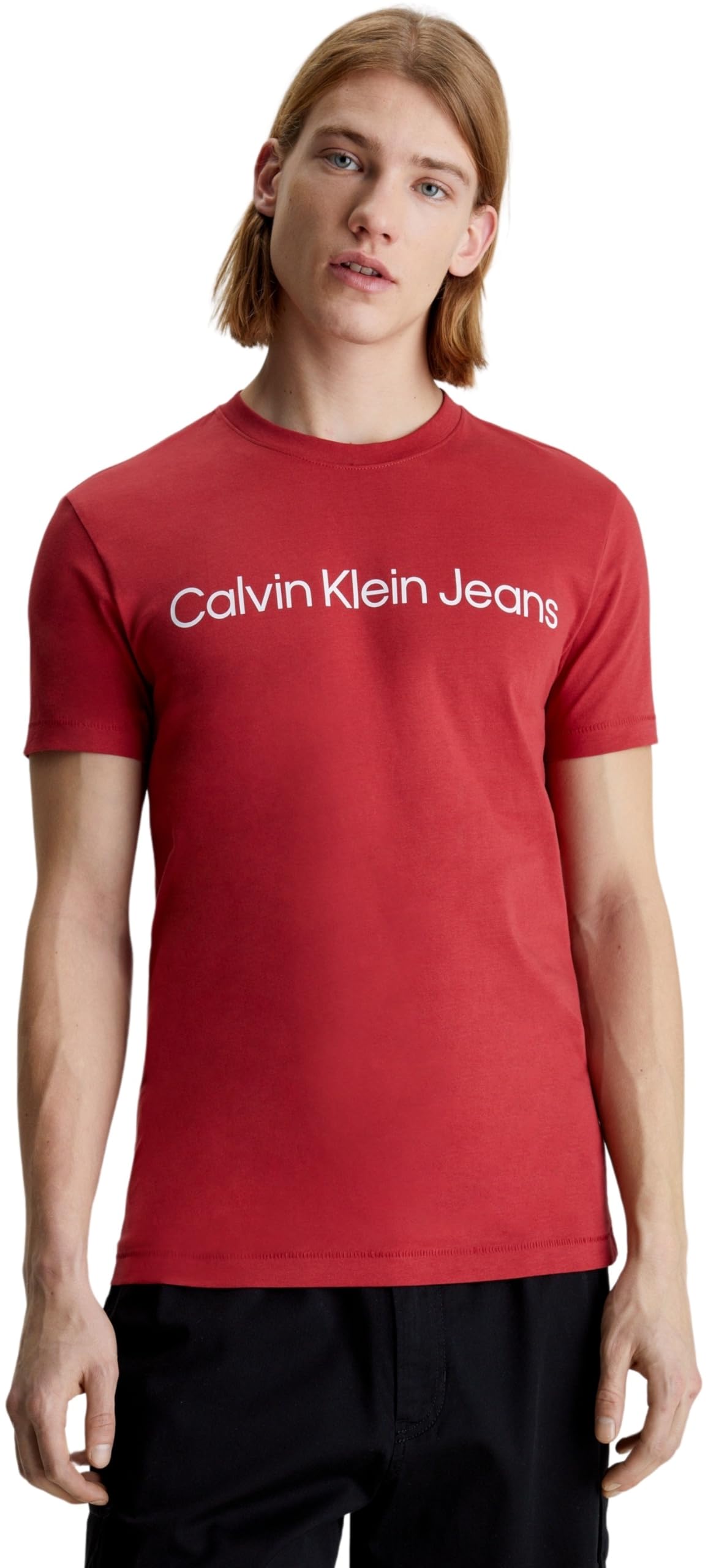 Calvin Klein Jeans Camiseta de Manga Corta para Hombre Institutional Logo Slim Fit