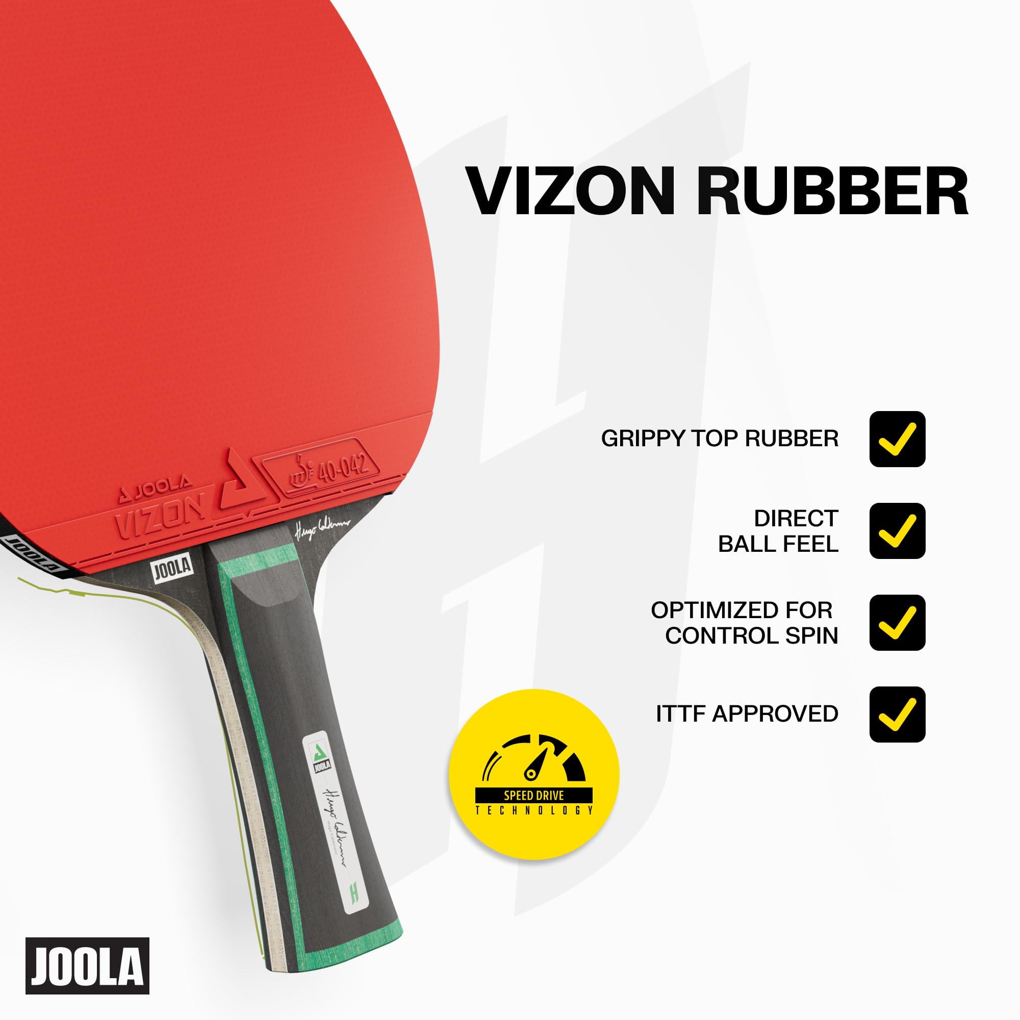 JOOLA Hugo Calderano Edge - Juego de tenis de mesa, 2 raquetas de ping pong + 3 pelotas de ping pong + funda de ping pong - 6 piezas